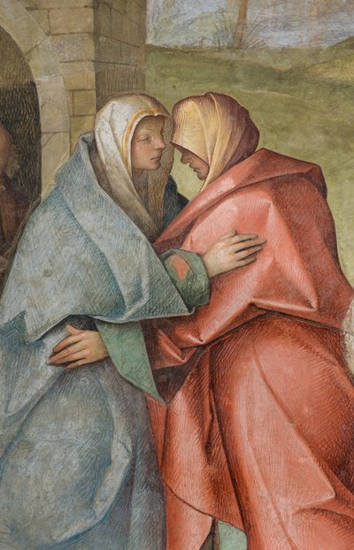 Central Nave, Third North Span, Visitation, Boccaccio Boccaccino 1516-17, Detail od Boccaccio Boccaccino