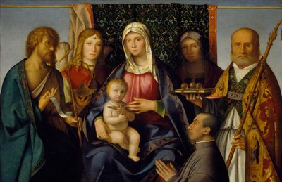 Panna a dítě se svatými a dárcem, 1505-1515 od Boccaccio Boccaccino