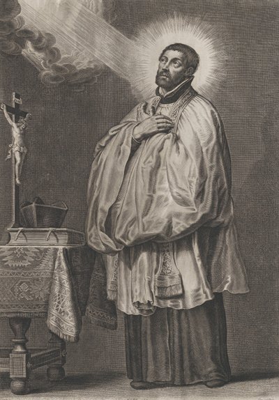Svatý František Xaverský s božským světlem vyzařujícím k němu zleva nahoře,..., ca. 1623-33. od Boetius Adams Bolswert