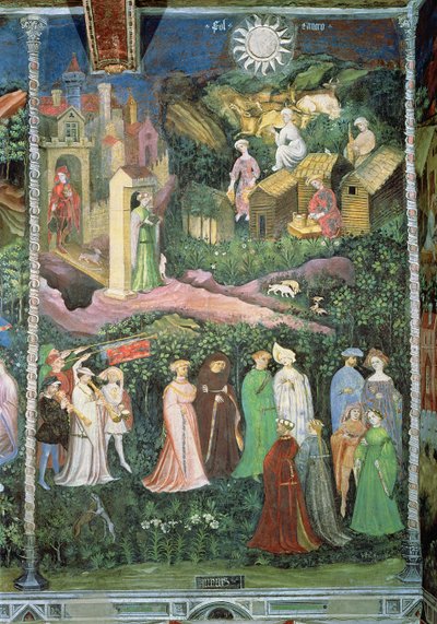 Měsíc červen, cca 1400 (freska) od Bohemian School