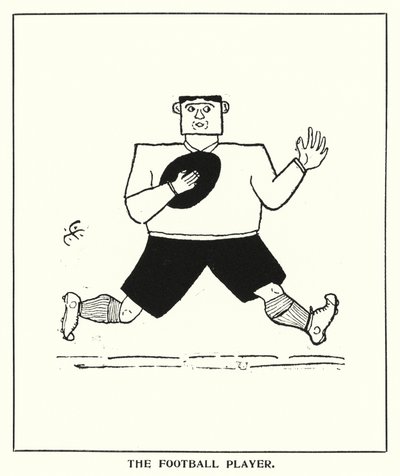 Oxford Quips: Fotbalista (litho) od Bohun Lynch