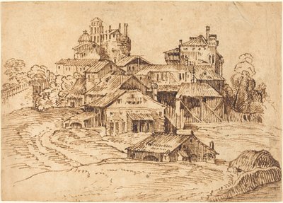 Pohled na italské město (po Tizian nebo Domenico Campagnola) od Bolognese 17th Century