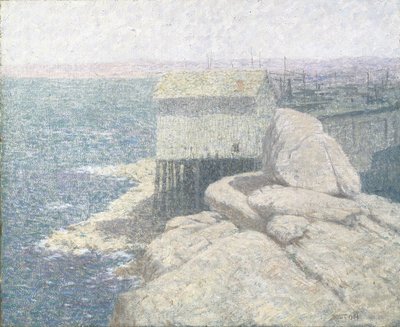 Čínská rybářská vesnice, Monterey Bay, Kalifornie (olej na plátně) od Bolton Coit Brown