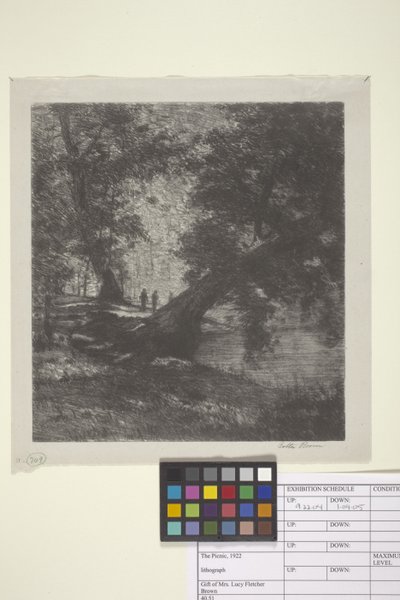Piknik (inkoust na papíře) od Bolton Coit Brown