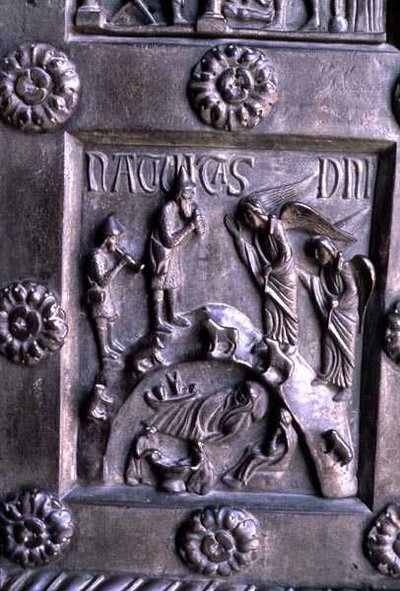 Deska s vyobrazením Narození Páně z Porta di S. Ranieri v jižním transeptu od Bonannus of Pisa