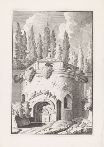Ruïne van een Romeinse ronde Tempel Relikvie starověkého města Říma (název série) od Bonaventura van Overbeek