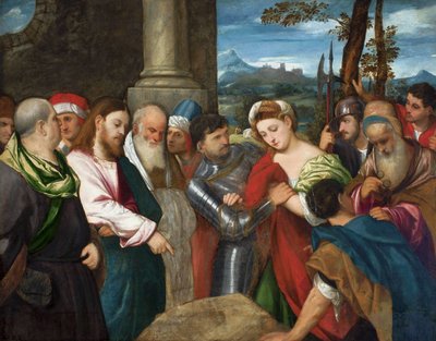 Kristus a cizoložnice od Bonifazio Veronese