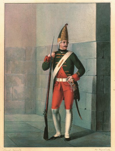 Granátník Izmailovského pluku v roce 1762, konec 30. let 19. století od Boris Artemyevich Chorikov