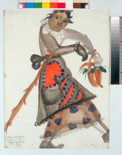 ""Kostým pro operu ""Snegourotchka"" (neboli Sněhurka, Jarní pohádka) Nikolaje Rimského-Korsakova, akvarel Boris Dmitrijevič Grigorjev (1886-1939) od Boris Dmitrievich Grigoriev