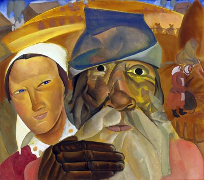 Tváře Ruska Grigorjev, Boris Dmitrijevič (1886-1939). Kvaš na papíře, rozměr: 50,5x56,5 od Boris Dmitrievich Grigoriev