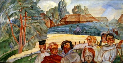 Rusko, z cyklu Visages de Russie, 1917 (wc a kvaš na papíře) od Boris Dmitrievich Grigoryev