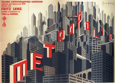 Filmový plakát Metropolis od Fritze Langa, 1926 od Boris Konstantinovich Bilinsky