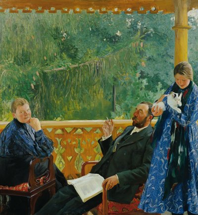 Rodinný portrét (Portrét rodiny Polenowů) od Boris Mikhailovich Kustodiev