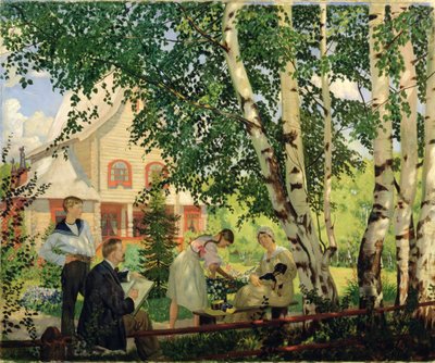 Doma, 1914-18 od Boris Mikhailovich Kustodiev