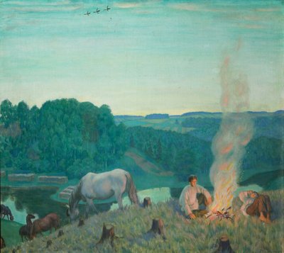 Táborák, 1916 od Boris Mikhailovich Kustodiev