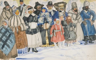 Kostýmní návrh opery The Power of the Fiend od A. Serova, 1919 od Boris Mikhailovich Kustodiev