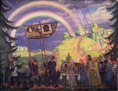 Velikonoční procesí, 1915 od Boris Mikhailovich Kustodiev