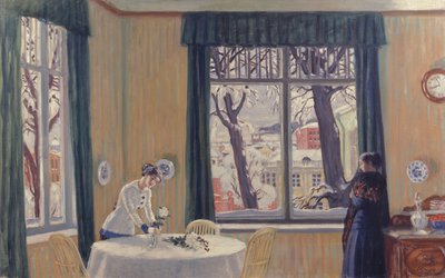 V pokoji. Zima, 1915 od Boris Mikhailovich Kustodiev