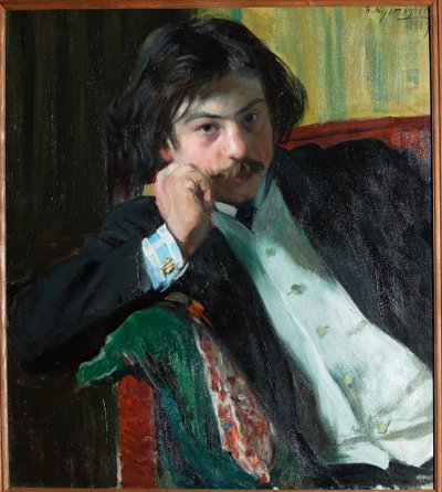 Portrét básníka Janka Lavrina (1887-1986). Peinture de Boris Michailovič Kustodiev (Kustodiev) (1878-1927), huile sir toile od Boris Mikhailovich Kustodiev
