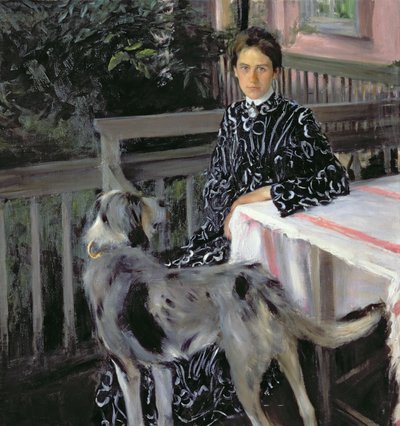 Portrét Julie Yevstafievna Kustodieva (1880-1942), manželky umělce, 1903 od Boris Mikhailovich Kustodiev
