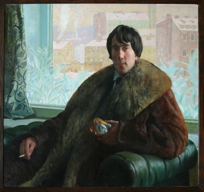 Portrét sochaře a architekta Isidora Zolotarevského 1885-1961, 1922 od Boris Mikhailovich Kustodiev