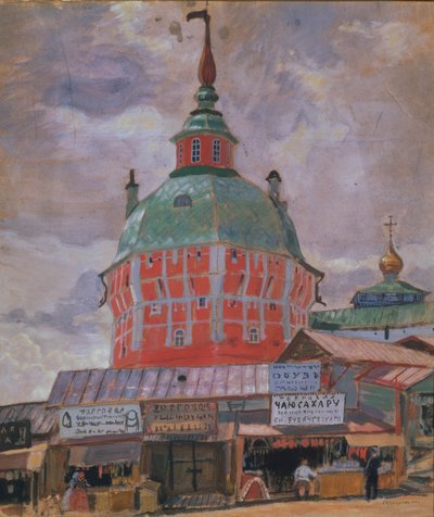 Červená věž v Trojiční lávře svatého Sergia, 1912 od Boris Mikhailovich Kustodiev