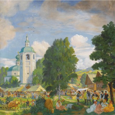 Vesnická pouť, 1920 od Boris Mikhailovich Kustodiev