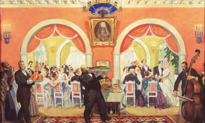 Svatební hostina, 1917 od Boris Mikhailovich Kustodiev