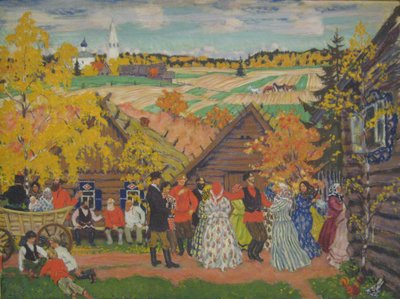 Vesnická slavnost, 1924 od Boris Mikhailovich Kustodiev