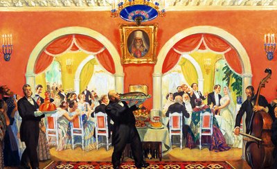 Svatební hostina od Boris Mikhailovich Kustodiev