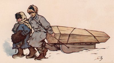 Pohřeb v sovětském Rusku (barevné lito) od Boris Vasilievich Zvorykin
