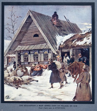 Potřebné zásoby ozbrojených sil ve vesnici od Boris Vasilievich Zvorykin
