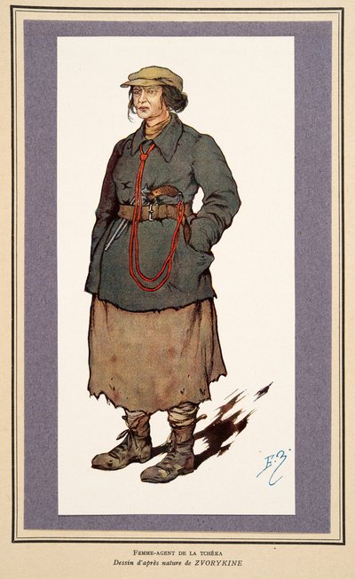 Tajná agentka z Histoire des Soviets, hospoda. 1922 (barevné lito) od Boris Vasilievich Zvorykin