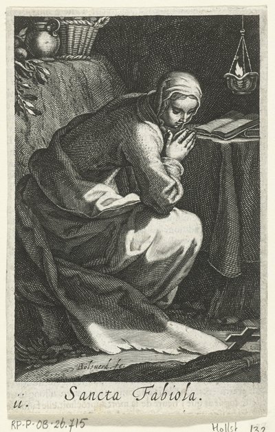 Svatá Fabiola Římská jako poustevnice Sancta Fabiola (titul na objektu) Hermitesses (název série) Sacra Eremus Ascetriarum (název série) od Boëtius Adamsz. Bolswert