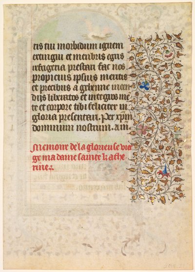List z knihy hodin: Text verso, c. 1415. od Boucicaut Master