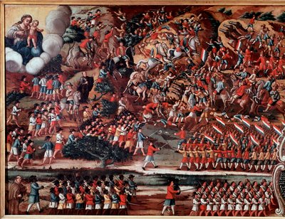 Ex-voto představující bitvu o Guararapes od Brazilian School