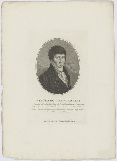 Portrét Girolama Crescentiniho 1762-1846, po roce 1800. od Breitkopf and Härtel
