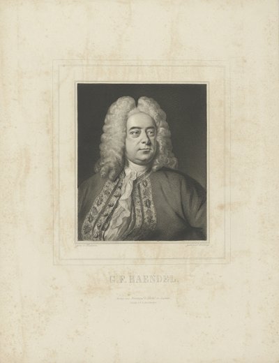 Portrét skladatele Georga Friedricha Haendla 1685-1759, c. 1840. od Breitkopf and Härtel