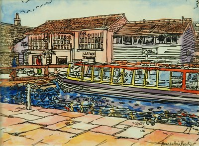 Canal Museum, Camden Lock (akvarel na papíře) od Brenda Brin Booker