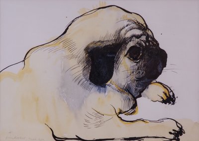 Hogarth, 1982 (pero a inkoust s wc na papíře) od Brenda Brin Booker