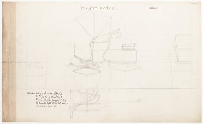 Pracovní výkres pro Demi-Mail Phaeton, č. 20400 od Brewster and Co.