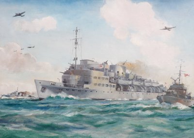 HMS Prins Albert na cestě do Dieppe s komandem č. 4, 19. srpna 1942 od Brian Joseph Mullen