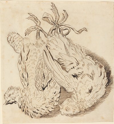 Dvě mrtvá kuřata od British 18th Century
