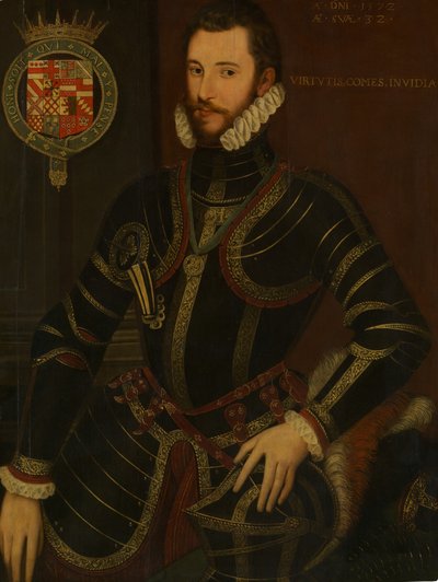Portrét Waltera Devereuxe 1539-1576, prvního hraběte z Essexu, z roku 1572. od British Painter.