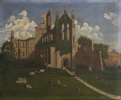 A Ruined Abbey, polovina 19. století (olej na plátně) od British School