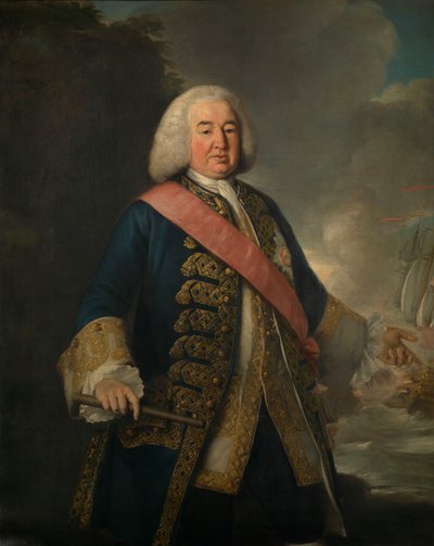 Admirál sir William Rowley (asi 1690-1768) od British School