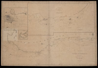 Mapa Terra Australis od M. Flinderse, velitele šalupy Jeho Veličenstva "Investigator". Jižní pobřeží List I 1801 od British School