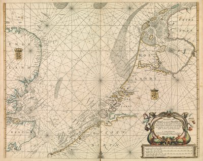 Mapa Severního moře a nizozemského pobřeží od British School