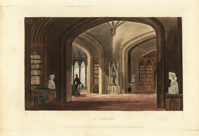 Design pro knihovnu v gotickém stylu, Regency Era od British School