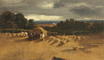 Scéna sklizně (olej na papíře) od British School